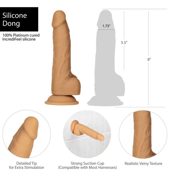 Фалоімітатор ADDICTION Dual Density Silicone Dildo Caramel 8″ SO8243 фото