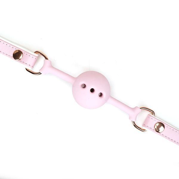 Кляп Liebe Seele White & Pink Fairy Goat Leather Ball Gag SX2825 фото