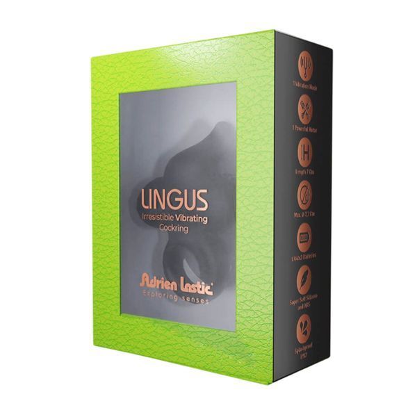 Ерекційне віброкільце Adrien Lastic Lingus Black AD30649 фото