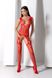 Бодістокінг з плетінням на грудях Passion BS099 One Size, red, відкритий доступ, імітація підв’язок SO8939 фото 8