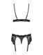 Мереживний комплект білизни Obsessive 810-SEG-1 L/XL Black, бюстгальтер, стрінги, пояс для панчіх SO7164 фото 6