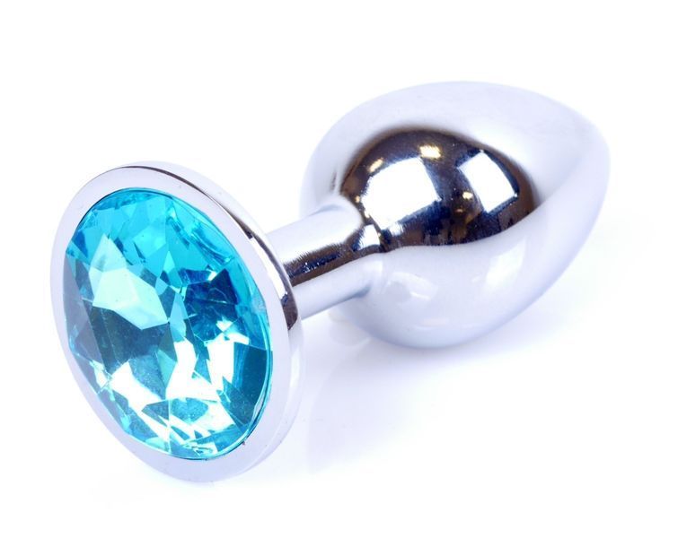 Анальна пробка Boss Series - Jewellery Silver PLUG Light Blue S, BS6400014 BS6400014 фото