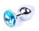Анальна пробка Boss Series - Jewellery Silver PLUG Light Blue S, BS6400014 BS6400014 фото 2