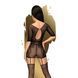 Бодістокінг Penthouse High stakes S/L Black, мінісукня, квітковий декор, глибоке декольте, панчохи SO6467 фото 2