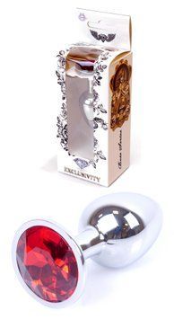 Анальна пробка Boss Series - Jewellery Silver PLUG Red S, BS6400016 BS6400016 фото
