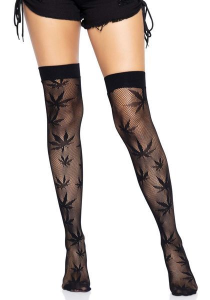 Панчохи Leg Avenue 420 Net thigh highs Black SO9159 фото