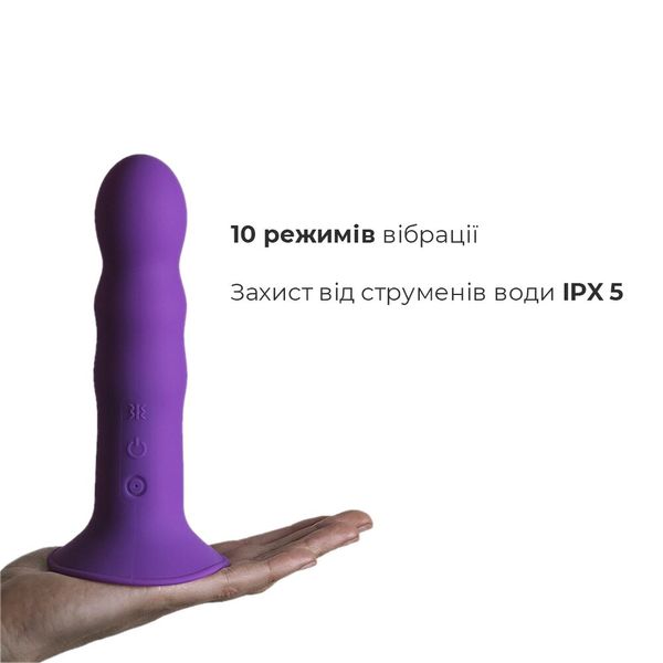 Двошаровий ділдо з вібрацією Adrien Lastic Hitsens 3 Purple SO5053 фото