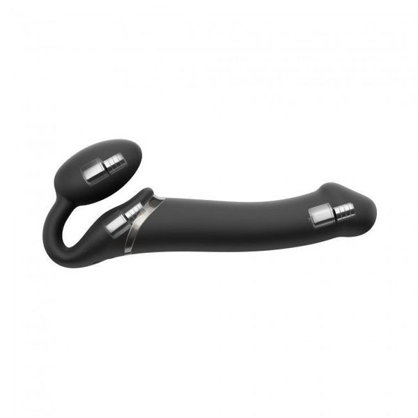 Безремінний страпон з вібрацією Strap-On-Me Vibrating Black M SO3354 фото