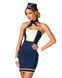 Еротичний костюм стюардеси Obsessive Stewardess uniform M/L, blue, сукня, пілотка, шарф, манжети SO7730 фото 1