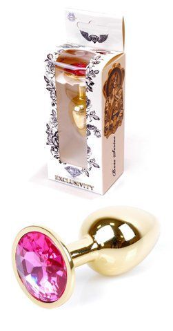 Анальна пробка Boss Series - Jewellery Gold PLUG Pink S, BS6400017 BS6400017 фото