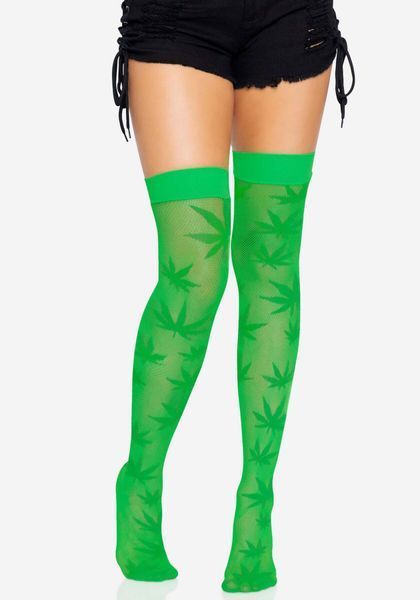 Панчохи Leg Avenue 420 Net thigh highs Green SO9160 фото