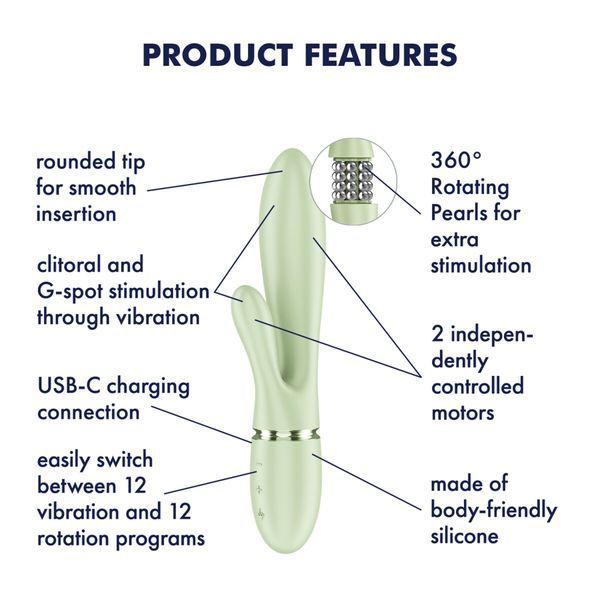 Вібратор-кролик Satisfyer Pearl Bunny 2 Light Green SX3829 фото