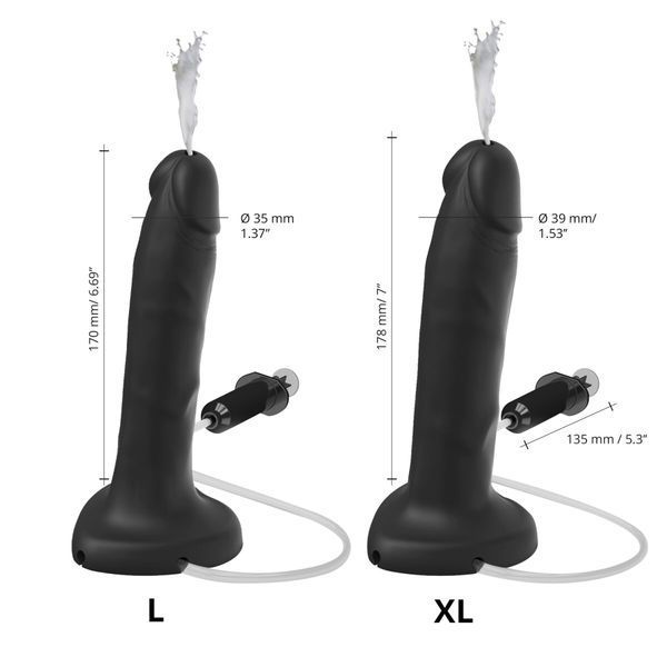 Фалоімітатор, що кінчає Strap-On-Me Squirting Cum Dildo Realistic Black SO9017 фото