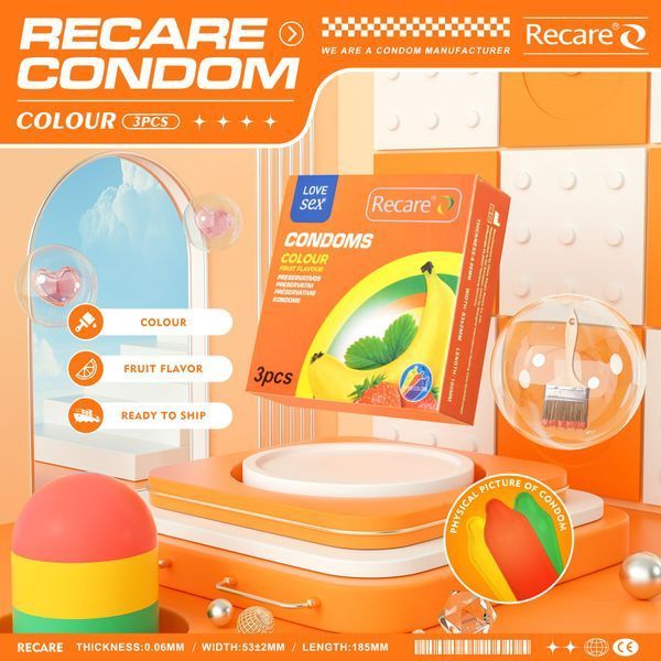 Презервативи Recare Color Fruit Flavour Condoms 3 шт SX3318 фото