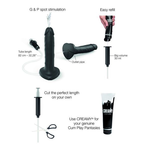 Фалоімітатор, що кінчає Strap-On-Me Squirting Cum Dildo Realistic Black SO9017 фото