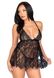 Пеньюар Leg Avenue Floral lace babydoll & string Black S SO9169 фото 5