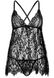 Пеньюар Leg Avenue Floral lace babydoll & string Black S SO9169 фото 3