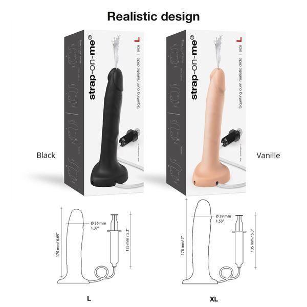 Фалоімітатор, що кінчає Strap-On-Me Squirting Cum Dildo Realistic Vanilla L SO9016 фото