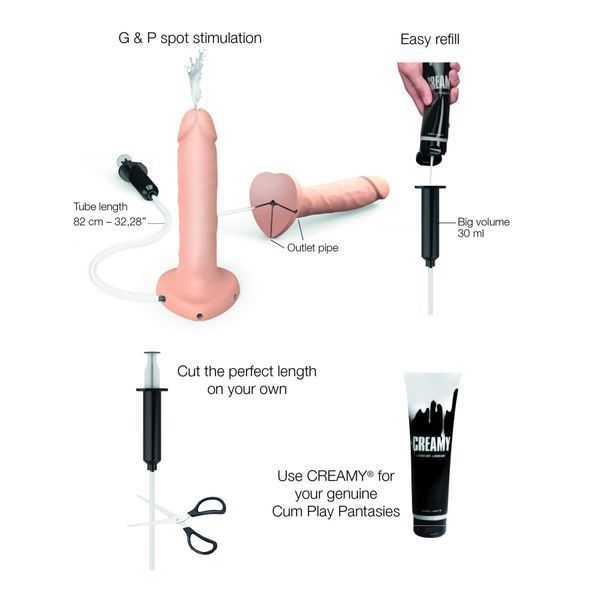 Фалоімітатор, що кінчає Strap-On-Me Squirting Cum Dildo Realistic Vanilla L SO9016 фото