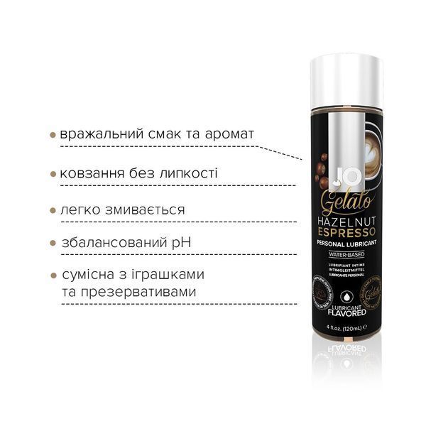Змазка на водній основі System JO GELATO Hazelnut Espresso (30 мл) SO1463 фото