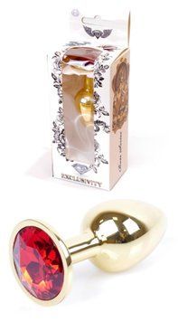 Анальна пробка Boss Series - Jewellery Gold PLUG Red S, BS6400019 BS6400019 фото
