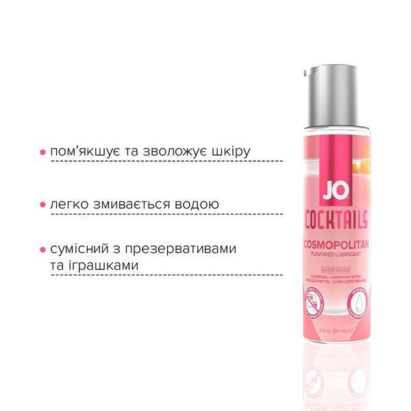 Лубрикант на водній основі System JO Cocktails &mdash; Cosmopolitan без цукру, рослинний гліцерин (60 мл) SO6776 фото