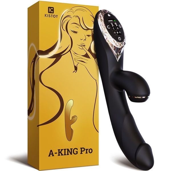 Вакуумний вібратор-кролик з підігрівом KISTOY A-King Pro Black SO4080 фото