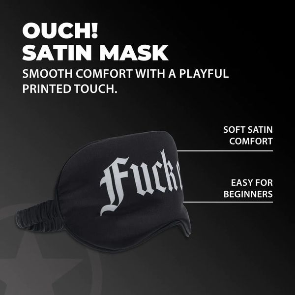 Маска на очі - Ouch! Satin Blindfold Fuck Off Black 90360028464 фото