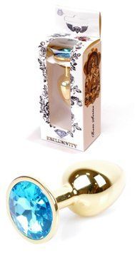 Анальна пробка Boss Series - Jewellery Gold PLUG Light Blue S, BS6400022 BS6400022 фото