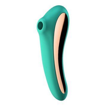 Вакуумний стимулятор із вібрацією Satisfyer Dual Kiss Green SO6116 фото