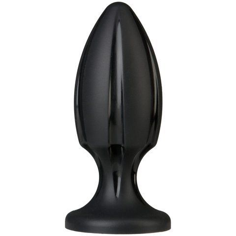 Анальний плаг із каналами для змащення Doc Johnson Platinum Premium Silicone &mdash; The Rocket &mdash; Black SO4916 фото