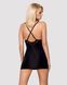 Сатиновий комплект для сну з мереживом Obsessive 828-CHE-1 chemise & thong L/XL, чорний, сорочка SO7172 фото 2