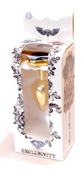 Анальний пробка Boss Series - Jewellery Gold Heart PLUG Black S, BS6400038 BS6400038 фото