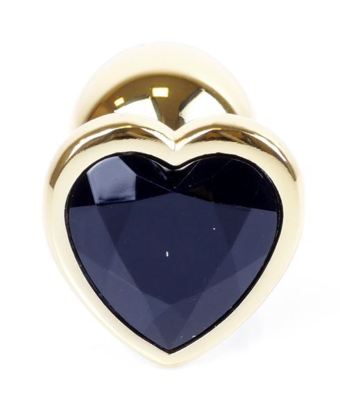 Анальний пробка Boss Series - Jewellery Gold Heart PLUG Black S, BS6400038 BS6400038 фото