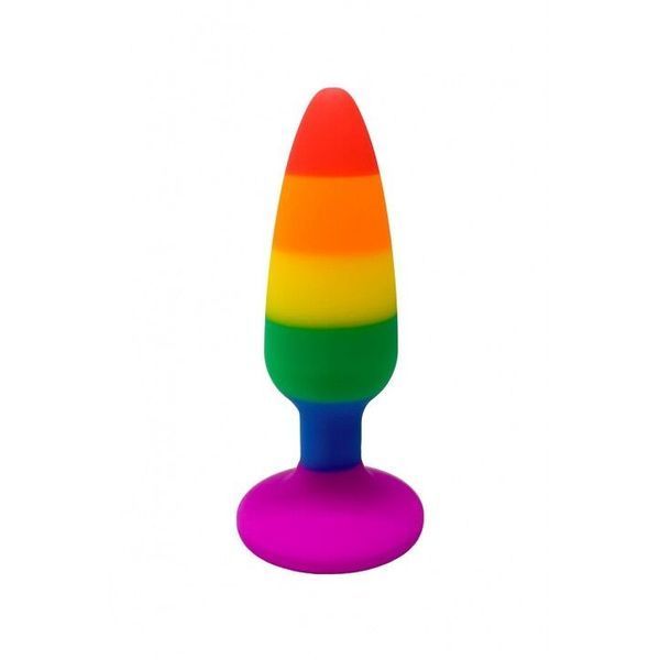Силіконова анальна пробка Wooomy Hiperloo Silicone Rainbow Plug S SO7424 фото