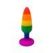 Силіконова анальна пробка Wooomy Hiperloo Silicone Rainbow Plug S SO7424 фото 2