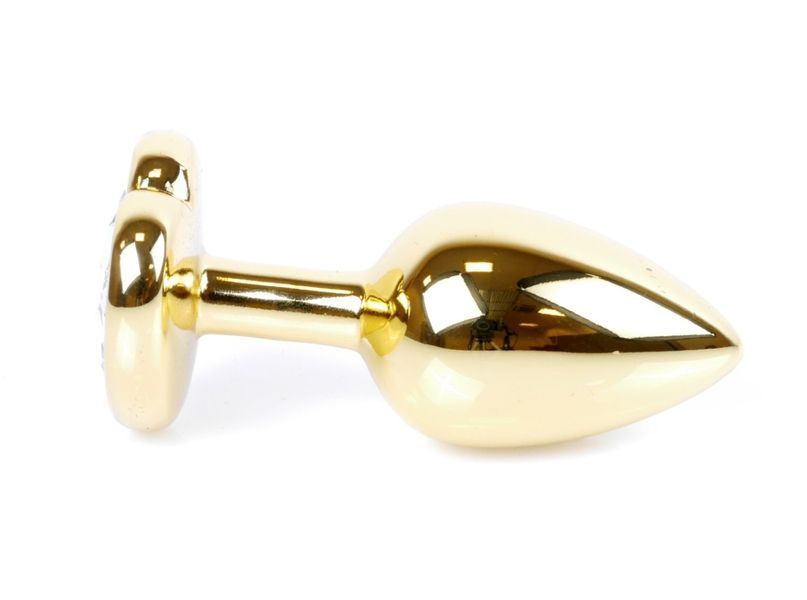 Анальний пробка Boss Series - Jewellery Gold Heart PLUG Black S, BS6400038 BS6400038 фото