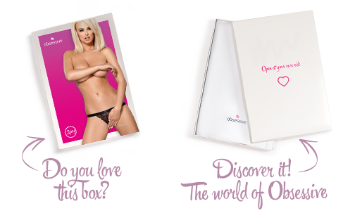 Мереживні танги з доступом Obsessive 828-THC-1 crotchless thong S/M, чорні SO7173 фото