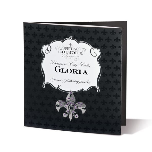 Пестіс з кристалів Petits Joujoux Gloria set of 3 - Black/Purple, прикраса на груди та вульву SO3129 фото