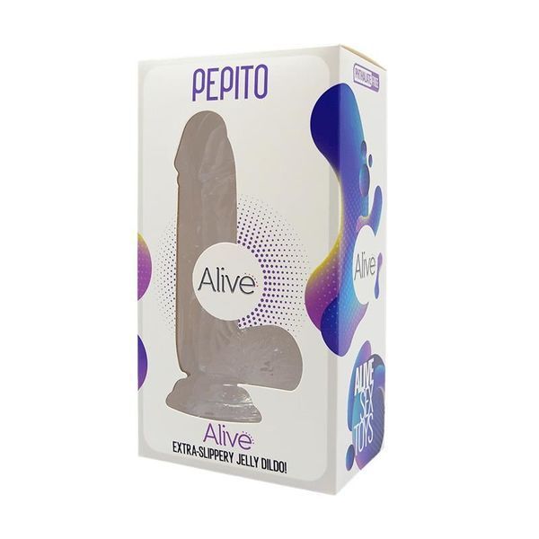 Прозорий фалоімітатор Alive Jelly Dildo Pepito SO3982 фото