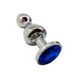 Металева анальна пробка Wooomy Lollypop Double Ball Metal Plug SO7419 фото 1