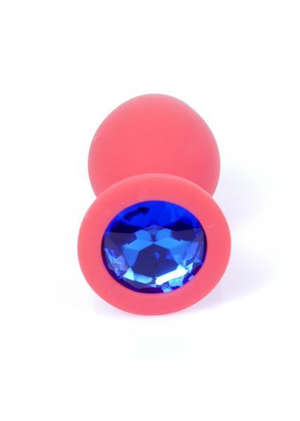 Анальна пробка - Jewellery Silicone Red Plug M Blue 62530064-00084 фото