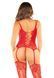 Комплект Leg Avenue Cami Garter with Stockings and String One Size, Red SX1742 фото 3