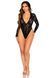 Боді Leg Avenue Rhinestone Lace Deep-V Bodysuit One Size, Black SX1754 фото 4