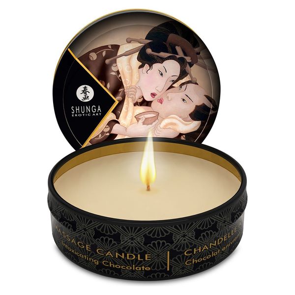 Масажна свічка Shunga Mini Massage Candle – Intoxicating Chocolate (30 мл) SO2520 фото