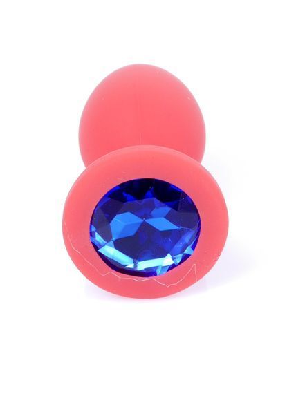 Анальна пробка - Jewellery Silicone Red Plug S Blue 62530064-00080 фото