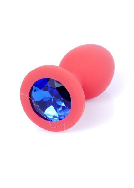 Анальна пробка - Jewellery Silicone Red Plug S Blue 62530064-00080 фото