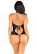 Боді Leg Avenue Lace Floral Lace Halter Teddy with Flutter Accent One Size, Black SX1755 фото 2