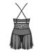 Еротичний мереживний комплект із сіточкою Obsessive 838-BAB-1 babydoll & thong black L/XL, чорний, п SO7182 фото 7