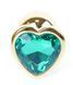 Анальний пробка Boss Series - Jewellery Gold Heart PLUG Green S, BS6400042 BS6400042 фото 3